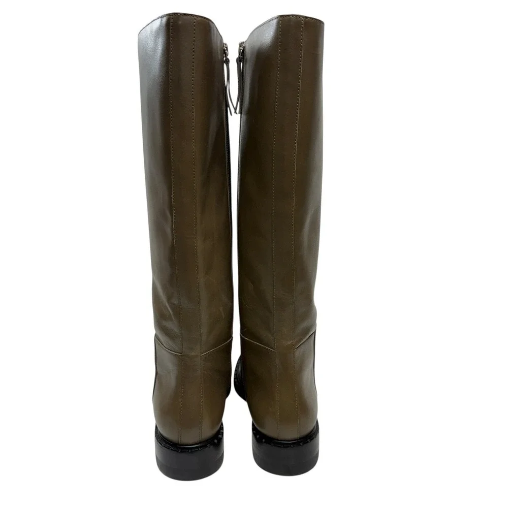 Reformation Nancy Tall‎ Knee Riding Boot NEW Women's 9 Olive Green Calf Leather